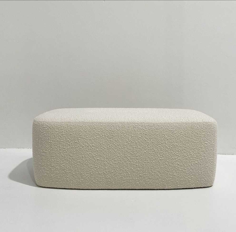 Cream Boucle Ottoman With Regard To Boucle Ottomans (Photo 5 of 15)