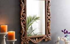 Medium Brown Wood Wall Mirrors