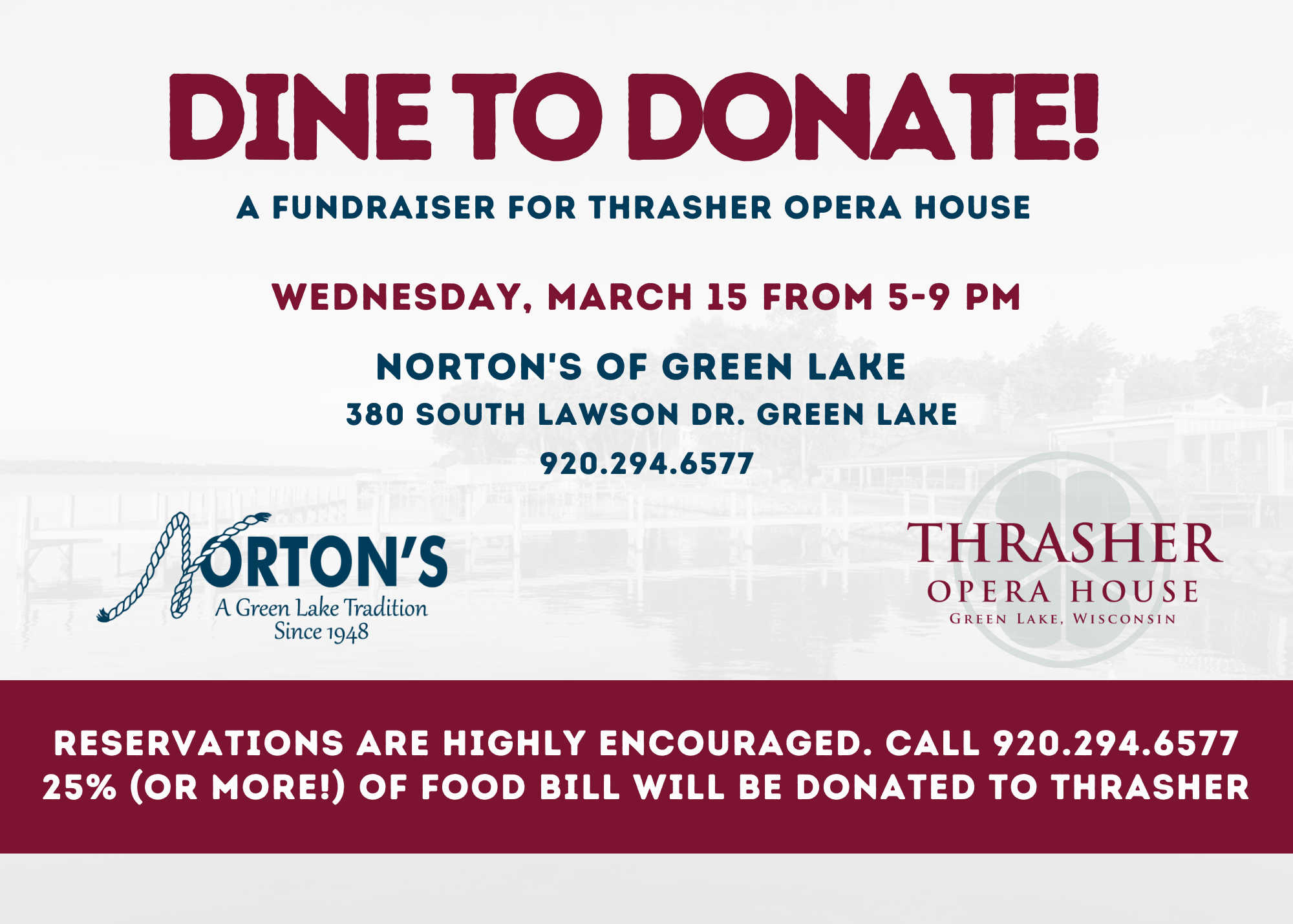 Dine to Donate at Nortons on March 15 2023