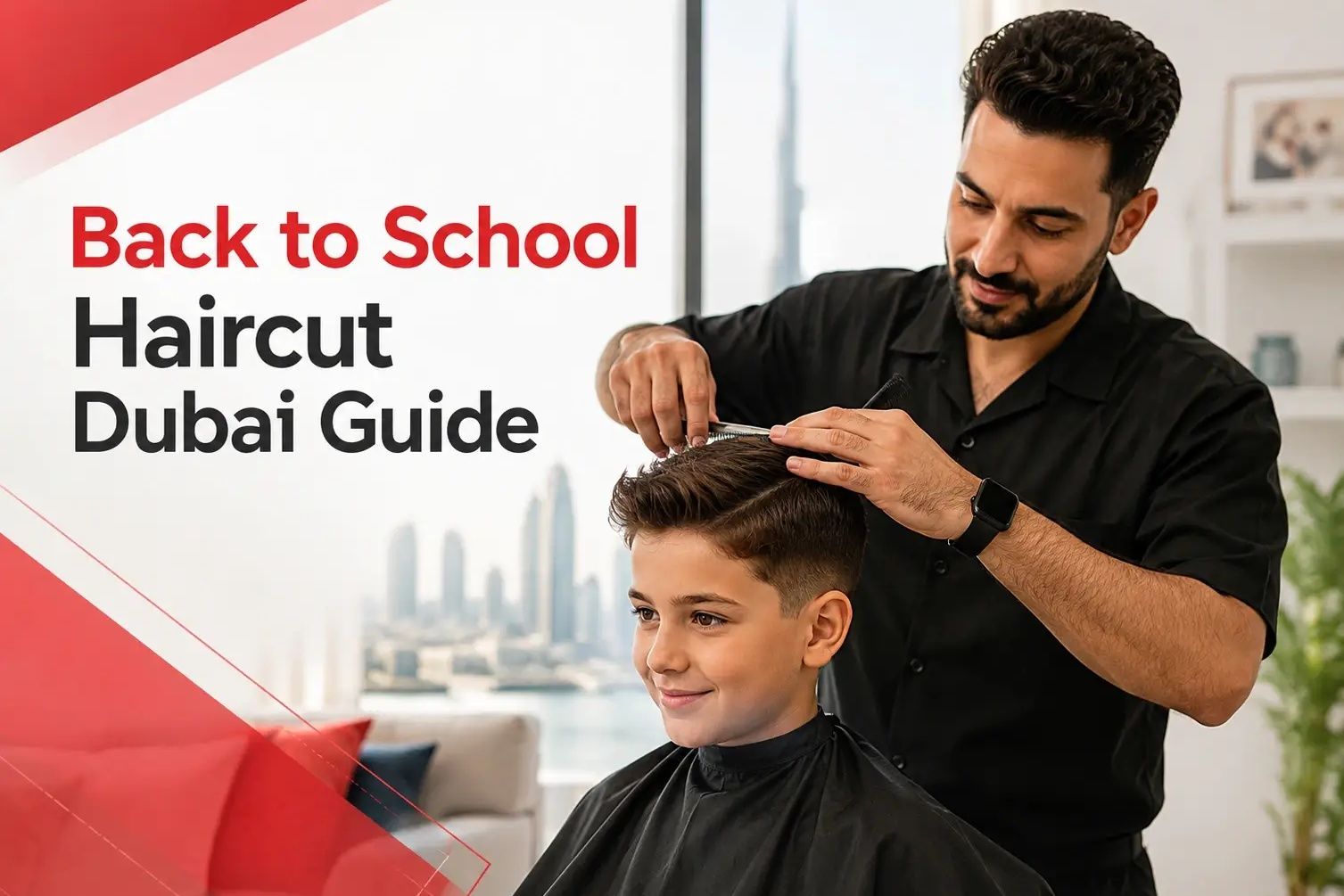 Back to school haircut Dubai guide with child home barber service