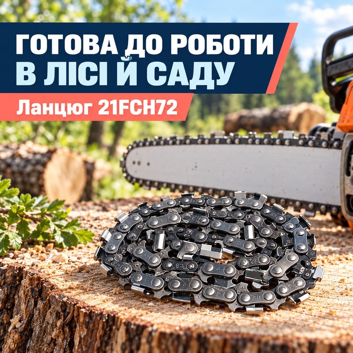 Ланцюг для бензопили Haisser 21FCH72 72 ланки крок 0 325 паз 1 5 мм