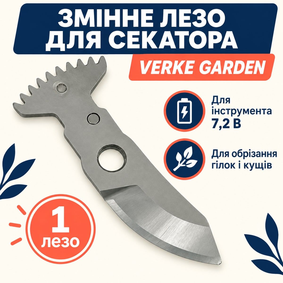 Сменное лезвие Verke Garden V90751 для аккумуляторного секатора 7 2 В