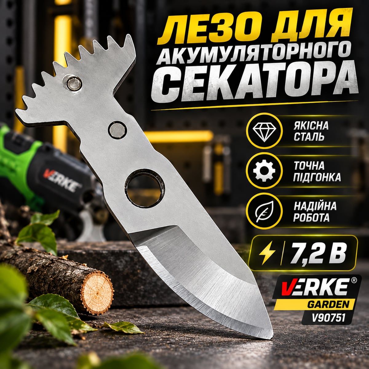 Сменное лезвие Verke Garden V90751 для аккумуляторного секатора 7 2 В