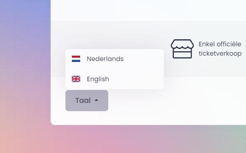 Taal wijzigen ticketshop