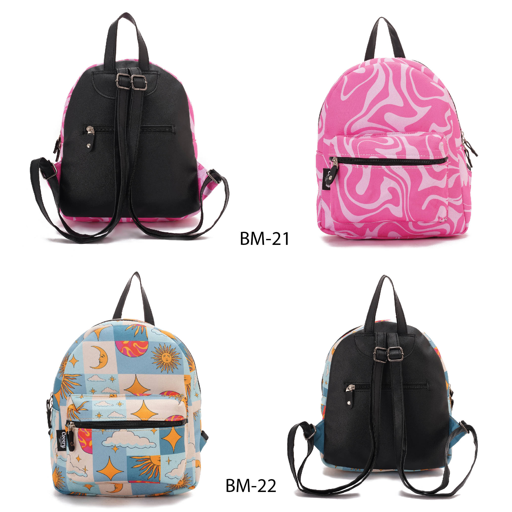 Multicolored Fabric Mini Backpack Wholesale Accessories