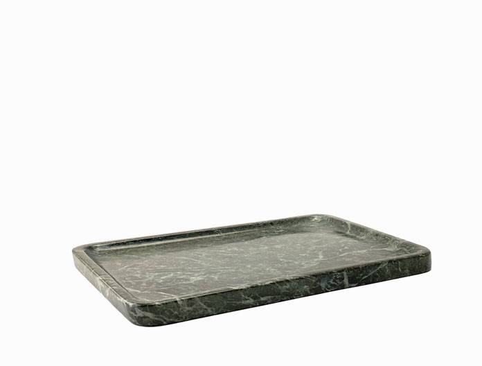 MUD Towel Tray Natural Marble L31 x W22 x H2 cm Indian Green Handmade