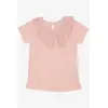 Salmon Embroidered T-Shirt - Girls' Wear - 90% Cotton & 10% Lycra
