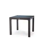 Rattan Table - Plastic Garden Table 90 x 90 cm - With Glass