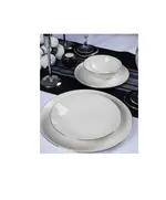 Turkish Dinner Set - 24 Pieces - Sems Silver Rimmed Tijarahub