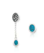 El Markiz Women's Silver Hand-Made Earrings inlaid with Natural Seashells 925 caliber Tijarahub