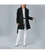 Short Coat with Belt - Women's Wear - Turkey Fashion