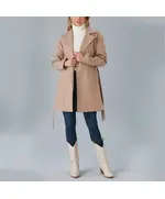 Short Coat with Belt - Women's Wear - Turkey Fashion