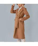 Coat with Belt and Arm Button - Women's Wear - Turkey Fashion