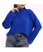 Long Sleeve Tricot Sweater - Women's Wear - 70% Cotton & 30% Polyester