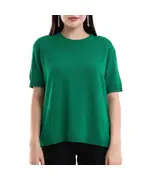 Short Sleeve Knit With Collar Motif - Women's Wear - 70% Cotton & 30% Polyester