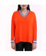 Long Sleeve Tricot Sweater - Women's Wear - 70% Cotton & 30% Polyester