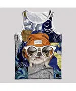 Sleeveless printed Tank Top Cool Dog - Men's Wear - Polyester