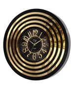 Revello Saat - Modern Wall Clock - Black & Gold - Round Design