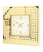 Revello Saat - Modern Wall Clock - Gold & Cream - Square Design