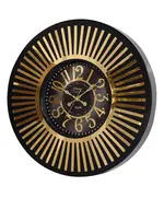 Revello Saat - Modern Wall Clock - Black & Gold - Round Design