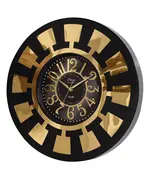 Revello Saat - Modern Wall Clock - Black & Gold - Round Design