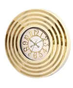 Revello Saat - Modern Wall Clock - Gold & Cream - Round Design