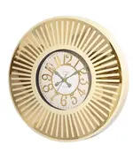 Revello Saat - Modern Wall Clock - Gold & Cream - Round Design