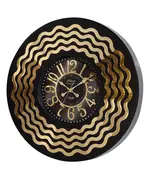 Revello Saat - Modern Wall Clock - Black & Gold - Round Design