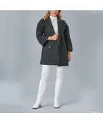 Coat with Short Collar Buttoned - Women's Wear - Turkey Fashion