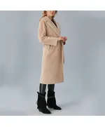 معطف بياقة وأزرار أمامية وحزام - ملابس نسائية - الموضة التركية - Vista - تجارة هب