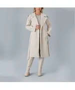 Coat with Shoulder Detail and Belt - Women's Wear - Turkey Fashion