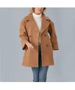 Coat with Short Collar Buttoned - Women's Wear - Turkey Fashion