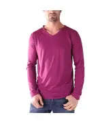 Long Sleeves V-Neck T-Shirt - Men's Wear - Mixed Poly-cotton