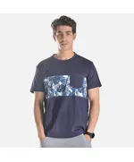 Short Sleeved Pocketed T-shirt (Palm Leaves) - Men's Wear - Cotton