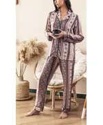 Purple Buttoned Pajama - Wholesale - Loungewear For Women - Cotton - Stylish - Tijarahub