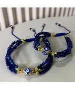 Electric Blue Bracelet​ - Handmade Jewelry - B2B - Plated Egyptian Gold 18k with Gemstones - Model: Y.BB 0017 - TijaraHub