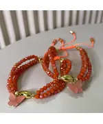 Electric Orange Bracelet​ - Handmade Jewelry - B2B - Plated Egyptian Gold 18k with Gemstones - Model: Y.BB 0016 - TjaraHub