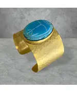 Scarab Bangle - Handmade Jewelry - B2B - Plated Egyptian Gold 18k - Model: Y.BB 0018 - Tijarahub
