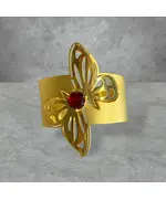 Red Heart Butterfly Bangle - Handmade Jewelry - B2B - Plated Egyptian Gold 18k - Model: Y.BB 0020 - Tijarahub