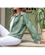 High Quality Olive Embroidered Summer Jacket - Wholesale - Women's Clothing - Cotton and Linen - Stylish - Tijarahub