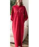 Premium Quality Maroon Pajama Dress - Wholesale Clothing - Women's Clothes - Velvet - Stylish - Tijarahub