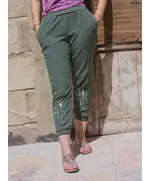 High Quality Olive Casual Embroidered Pants - Wholesale Clothing - Women's Clothes - Chic - Tijarahub