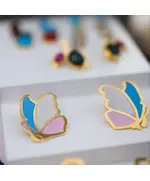 Bold Butterfly Earrings - Handmade Jewelry - B2B - Plated Egyptian Gold 18k - Model: Y.E 0032 - TijaraHub