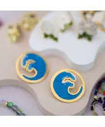 Yomn Jewellery - Earings - B2B Platform - Gold Plated Earrings With Hand Painted Meena - TijaraHub