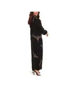 Stylish Black Hand Painted Jump Suit  - Wholesale - Handmade  - Silk and Chiffon - Bird with Pharaonic Signature - Tijarahub