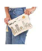 Hand Painted Clutch Bag - Wholesale - Handmade  - Cotton - High Quality - Tijarahub