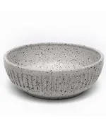 White Pottery Dalmatian Spots Large Bowl 15 cm - Wholesale - Handmade - Homasutra - Tijarahub