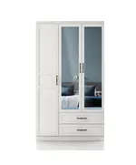 Henna 3 Doors 2 Drawers Wardrobe 50 x 105 x 182 cm - Wholesale - White - Sunroyal Concept
TijaraHub
