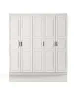 Bahar 5 Doors Wardrobe 50 x 175 x 210 cm - Wholesale - White - Sunroyal Concept
TijaraHub