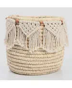 Macrame Storage Basket 30 x 30 cm - Wholesale - Handmade - Bazaar Misr - Tijarahub